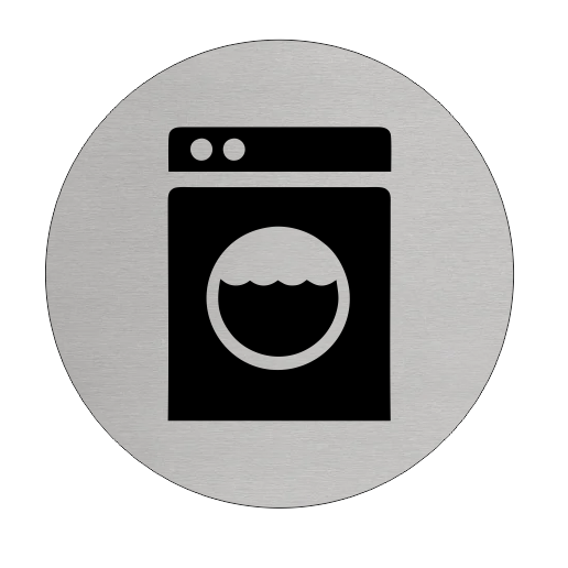 Plaque de porte lave-linge - aluminium - Ø75 mm