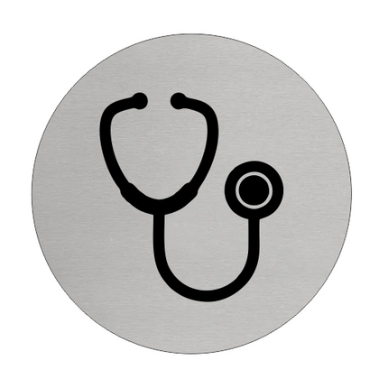 Plaque de porte cabinet médical - aluminium -  Ø75 mm