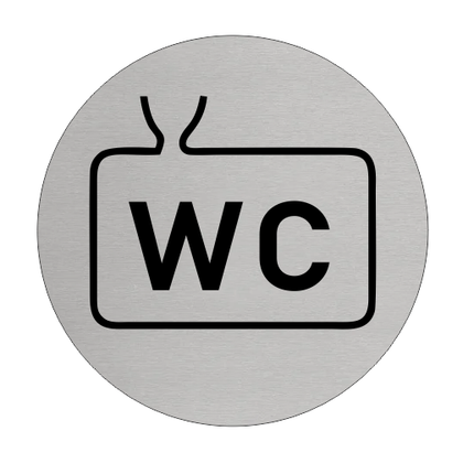 Plaque de porte toilette chimique - aluminium - Ø75 mm