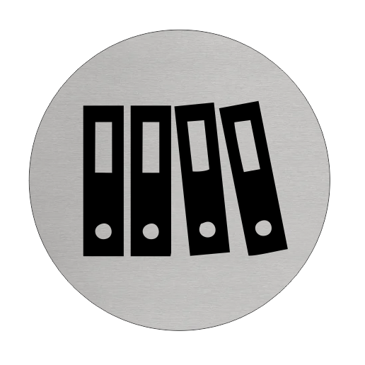 Plaque de porte archives - aluminium - Ø75 mm
