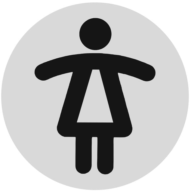 Plaque de porte femme - aluminium - Ø75 mm