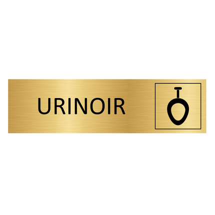 Plaque de porte Urinoir -  aluminium doré - 165 x 45 mm