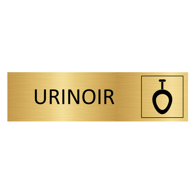 Plaque de porte Urinoir -  aluminium doré - 165 x 45 mm