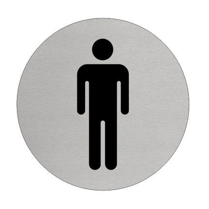 Plaque de porte homme - aluminium - Ø75 mm