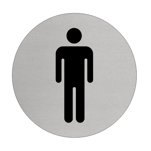 Plaque de porte homme - aluminium - Ø75 mm