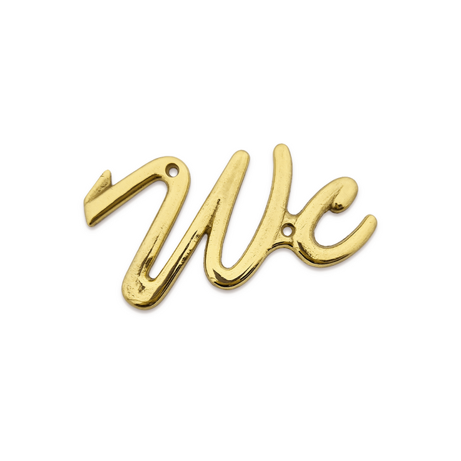 Plaque de porte lettres WC - en laiton
