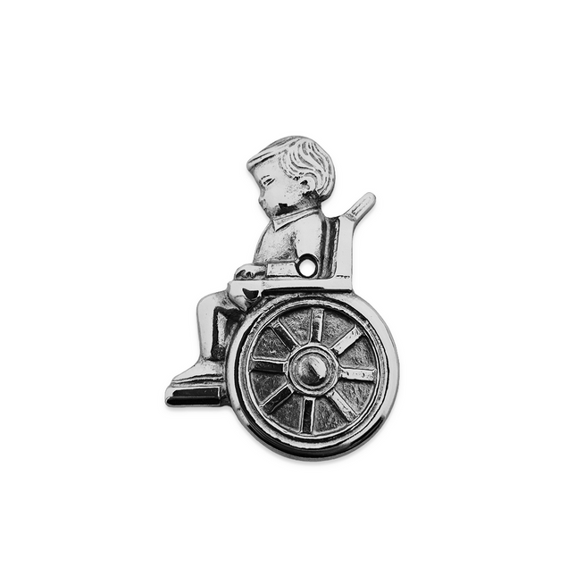 Plaque de porte garçonnet en fauteuil roulant - en laiton