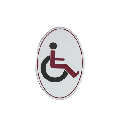 Plaque de porte pour toilettes accessibles - design années 20 - aluminium - 80 x 120 mm