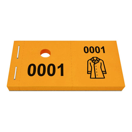 Carnet de tickets vestiaire avec trou avec symbole d'un manteau - 1000 tickets