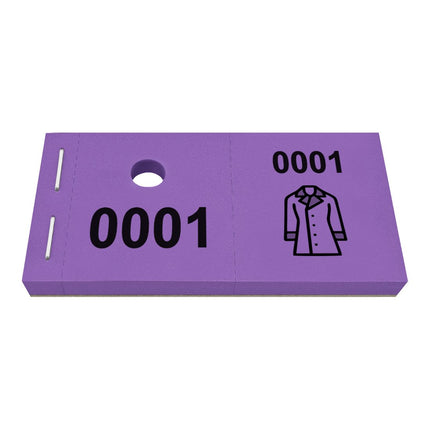 Carnet de tickets vestiaire avec trou avec symbole d'un manteau - 1000 tickets