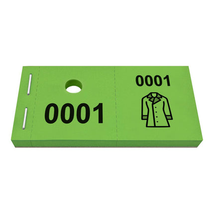 Carnet de tickets vestiaire avec trou avec symbole d'un manteau - 1000 tickets