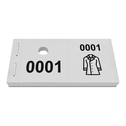Carnet de tickets vestiaire avec trou avec symbole d'un manteau - 1000 tickets