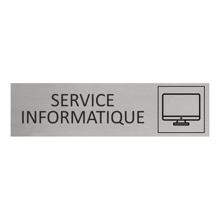 Plaque de porte Service informatique -  aluminium - 165 x 45 mm