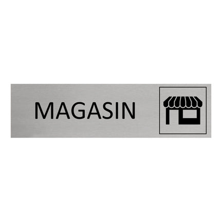 Plaque de porte Magasin -  aluminium - 165 x 45 mm