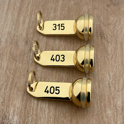 Porte-clés hôtel Capital gravé en laiton - 90 x 40 mm - par pièce