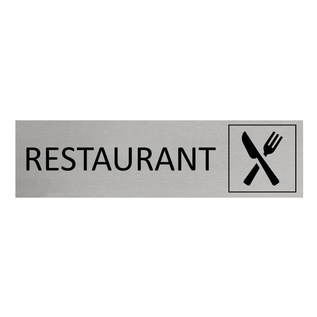 Plaque de porte Restaurant -  aluminium - 165 x 45 mm