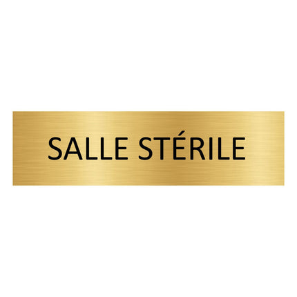 Plaque de porte Salle Stérile - aluminium doré - 165 x 45 mm