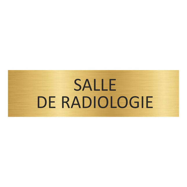 Plaque de porte Salle de radiologie - aluminium doré - 165 x 45 mm