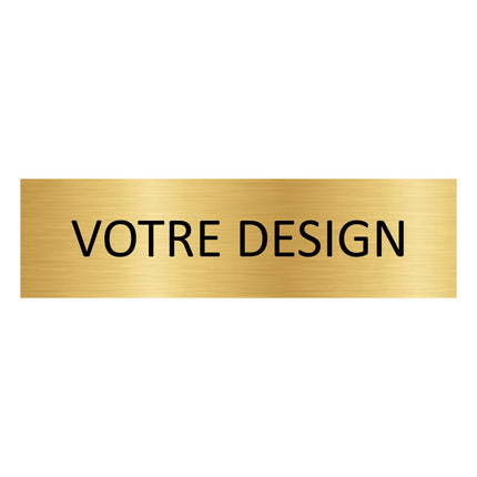 Plaque de porte personnalisée -  aluminium doré - 165 x 45 mm