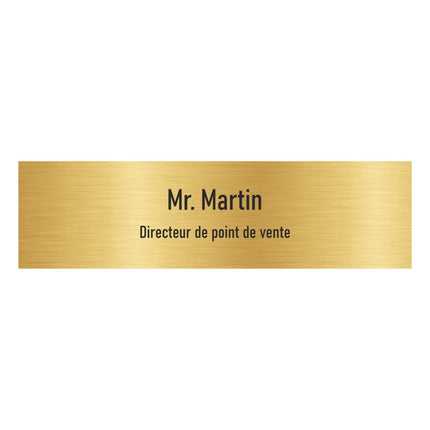 Plaque de porte avec nom - aluminium doré - 165 x 45 mm