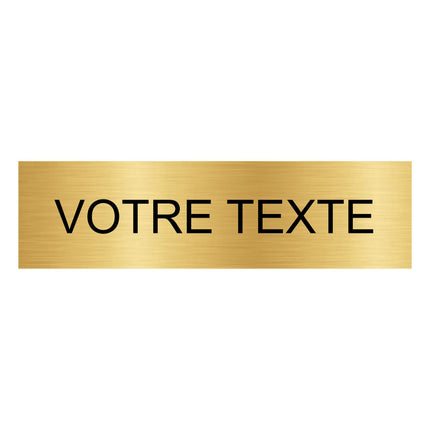 Plaque de porte avec votre texte -  aluminium doré - 165 x 45 mm