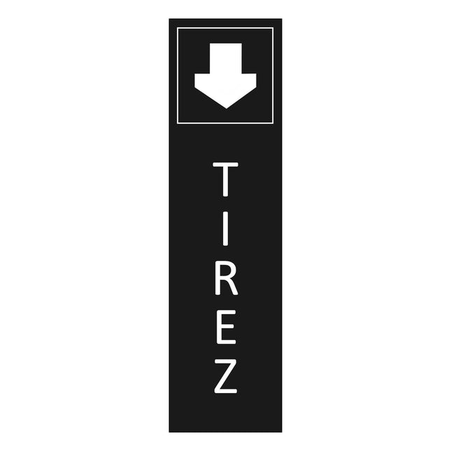 Plaque de porte Tirez - aluminium noir  - 165 x 45 mm