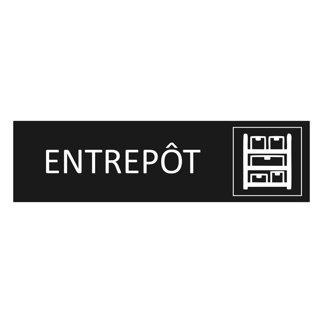 Plaque de porte Entrepôt - aluminium noir  - 165 x 45 mm