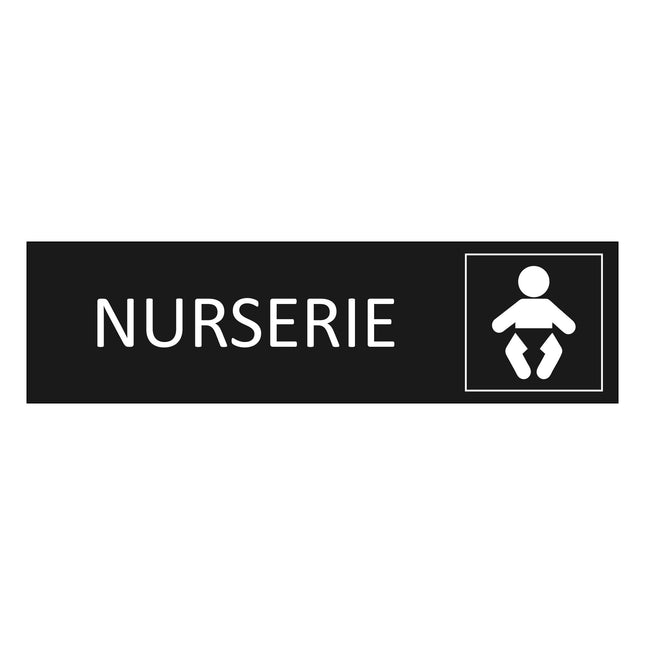Plaque de porte Nurserie - aluminium noir  - 165 x 45 mm
