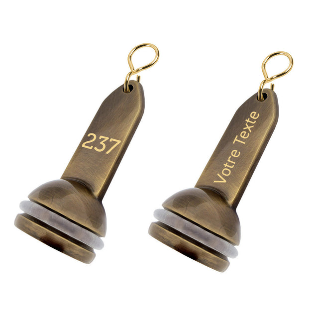 Porte-clés hôtel Empire gravé en laiton bruni - 90 x 40 mm - par pièce