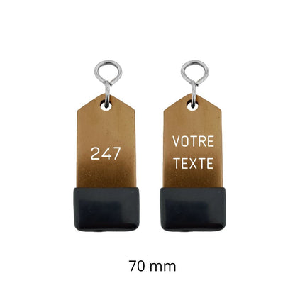 Porte-clés hôtel Amérique bronze gravé - aluminium - par pièce