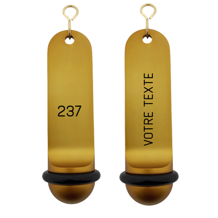Porte-clés hôtel Big Classic or personnalisé - aluminium - 105 x 30 mm - par pièce