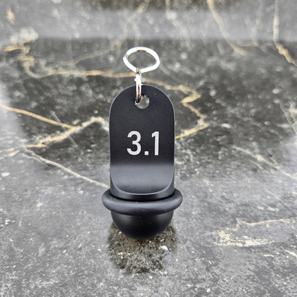 Porte-clés hôtel Mini Classic noir personnalisé - aluminium - 60 x 25 mm - par pièce