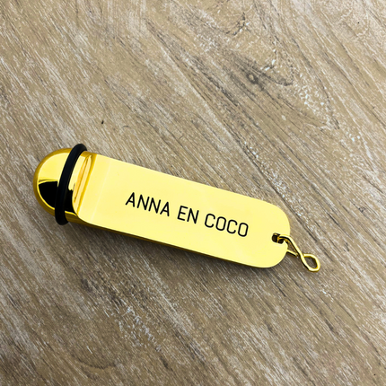 Porte-clés hôtel Classico doré - gravé en aluminium - 29 x 108 mm - par pièce