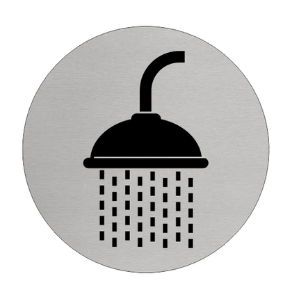 Plaque de porte douche - aluminium -  Ø75 mm