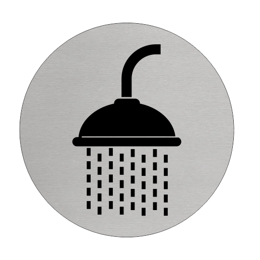 Plaque de porte douche - aluminium -  Ø75 mm