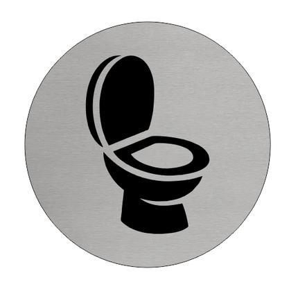 Plaque de porte toilette - aluminium - Ø75 mm