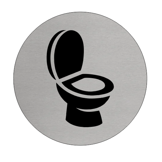 Plaque de porte toilette - aluminium - Ø75 mm