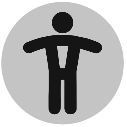 Plaque de porte de toilettes hommes - aluminium - Ø75 mm