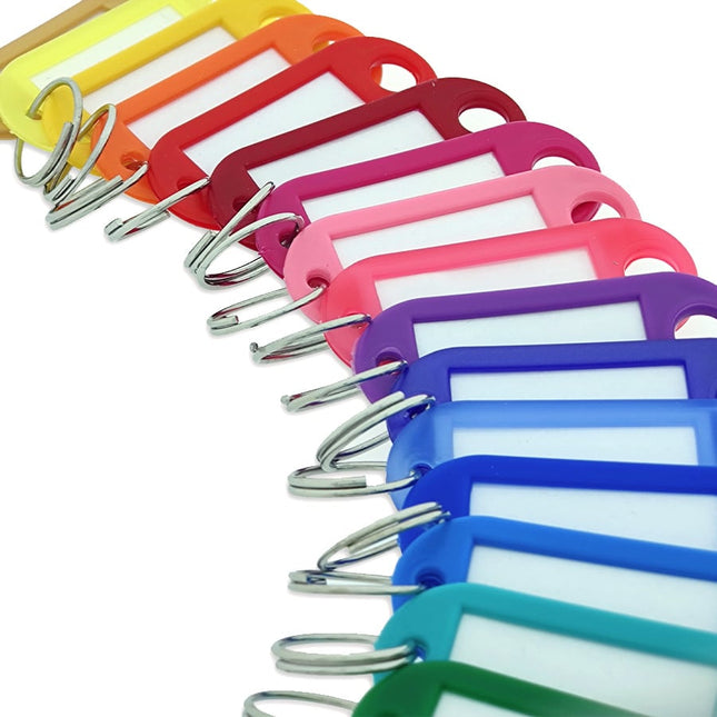Porte-clés étiquettes - 55 x 22 mm - 50 pièces - ensemble de 25 couleurs