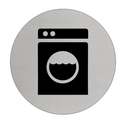 Plaque de porte lave-linge - aluminium - Ø75 mm