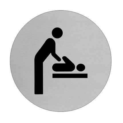 Plaque de porte change pour bébé- aluminium - Ø75 mm