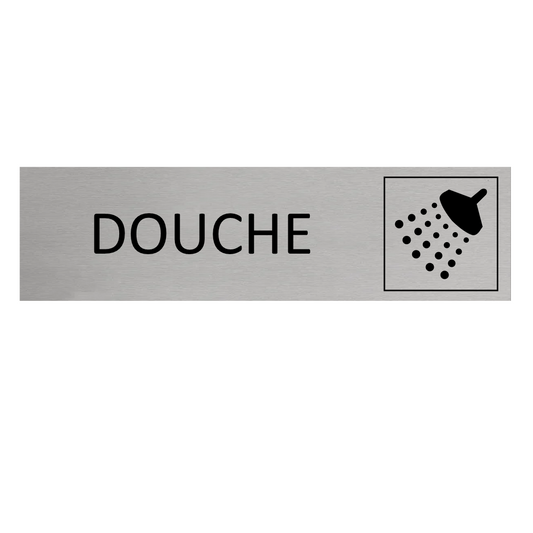 Plaque de porte Douche -  aluminium - 165 x 45 mm