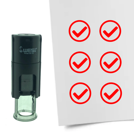 Tampon encreur coche dans cercle - Ø10 mm