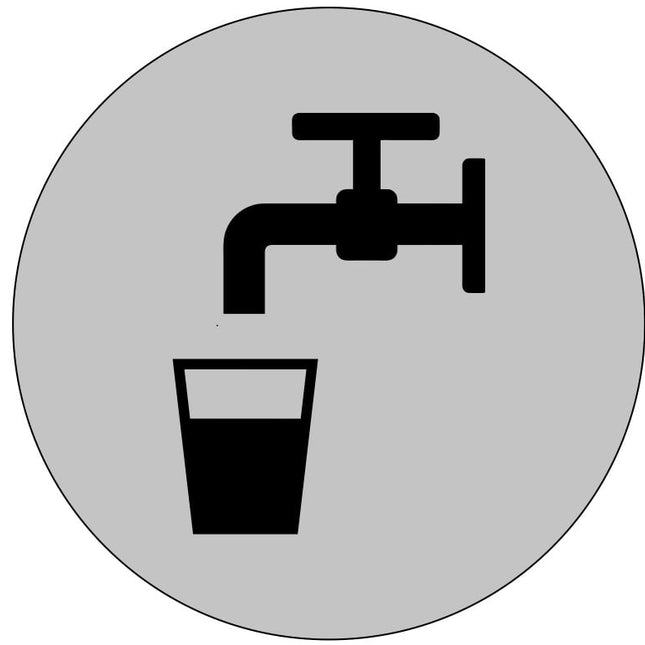 Plaque de porte eau potable - aluminium -  Ø75 mm