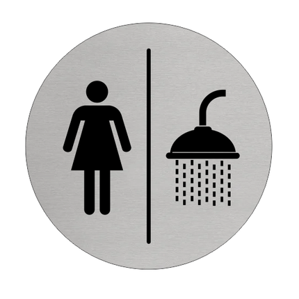 Plaque de porte douches pour femmes - aluminium - Ø75 mm