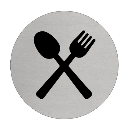 Plaque de porte restaurant - aluminium - Ø75 mm