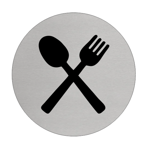 Plaque de porte restaurant - aluminium - Ø75 mm