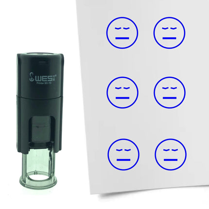 Tampon encreur smiley fatigué - Ø10 mm
