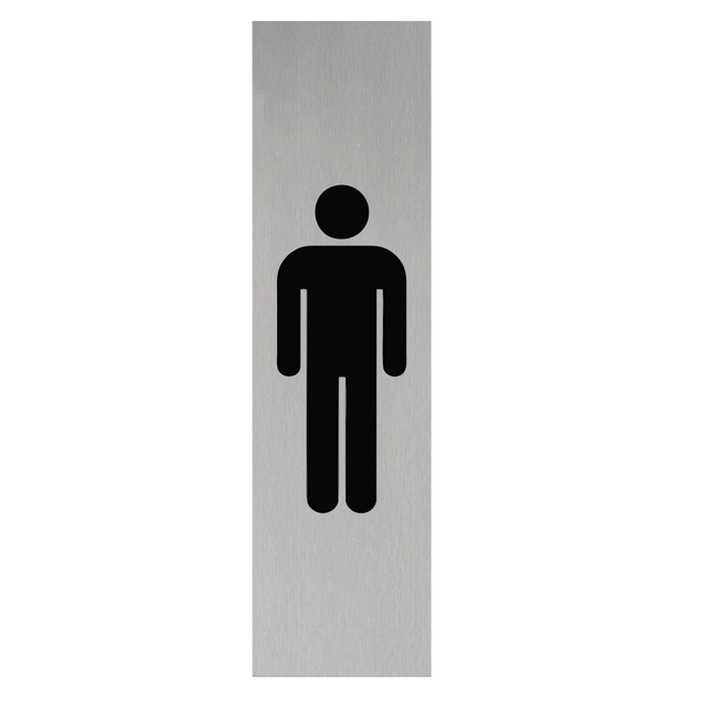 Plaque de porte pictogramme Hommes -  aluminium - 165 x 45 mm