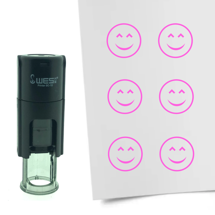 Tampon encreur smiley content - Ø10 mm